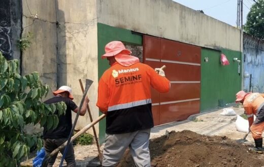 Rede subterrânea da rua Rio Bodajós passa por intervenção no Zumbi dos Palmares