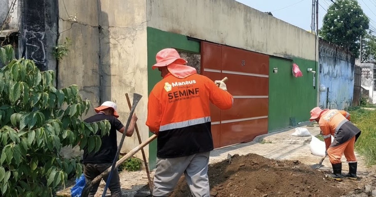 Rede subterrânea da rua Rio Bodajós passa por intervenção no Zumbi dos Palmares